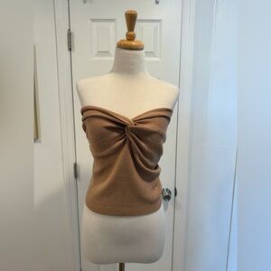 Elegant Tan Knotted Tube Top